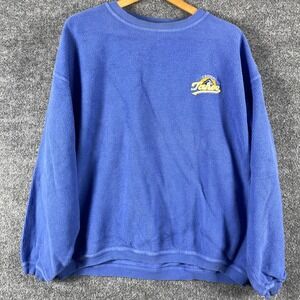 Vintage Caesars Sweatshirt Mens Large Blue Tahoe Casino Corduroy‎ Crewneck 90s